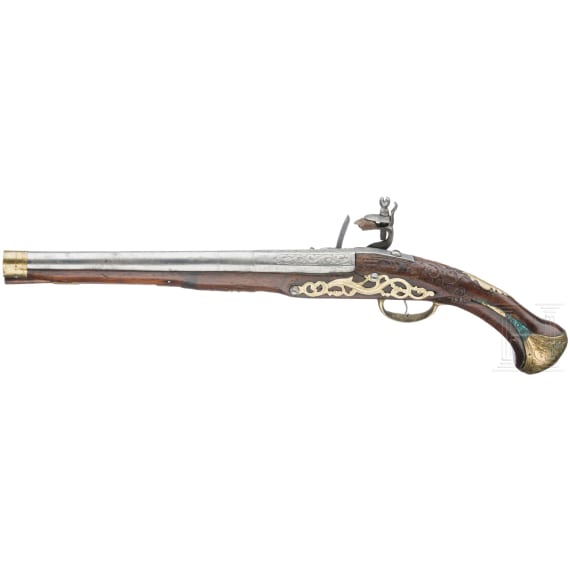 Steinschlosspistole, Italien, um 1740