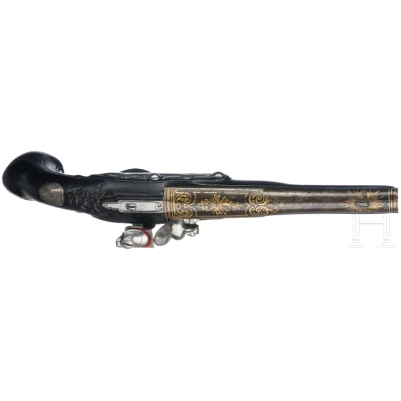 Goldtauschierte Steinschlosspistole, Pierre Penel, Frankreich, um 1750