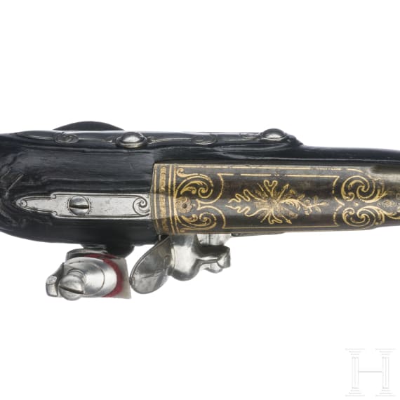 Goldtauschierte Steinschlosspistole, Pierre Penel, Frankreich, um 1750
