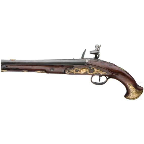 Steinschlosspistole, deutsch, um 1780
