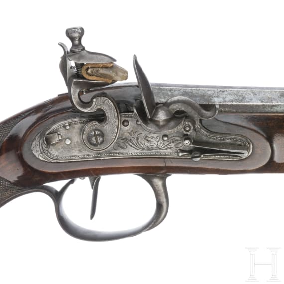 Steinschlosspistole, Johannes B&auml;stlein(?) in Suhl, um 1810