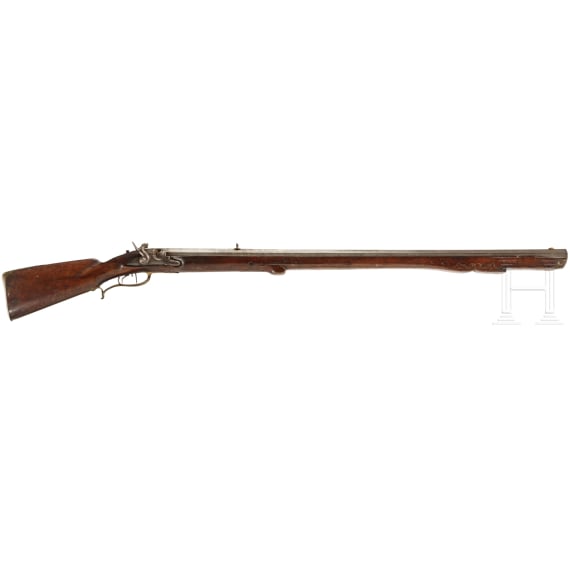 A heavy German percussion target rifle, circa 1780