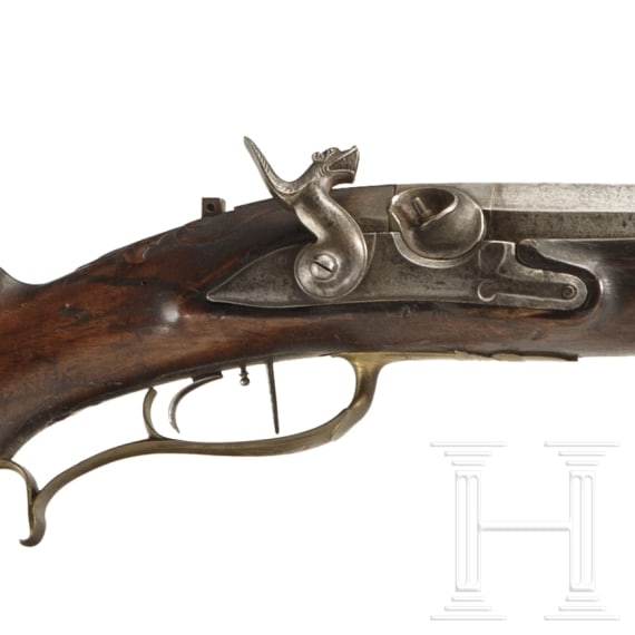 A heavy German percussion target rifle, circa 1780