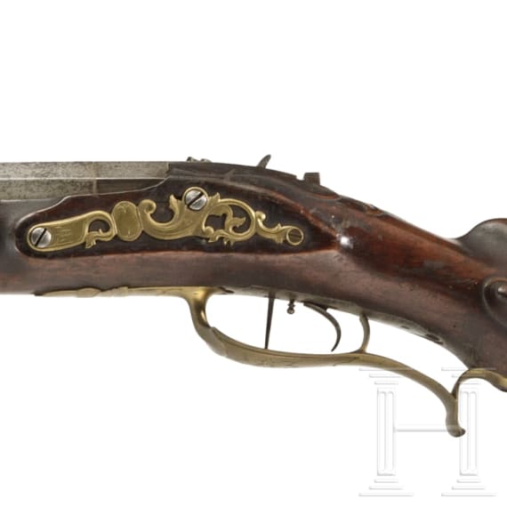 A heavy German percussion target rifle, circa 1780