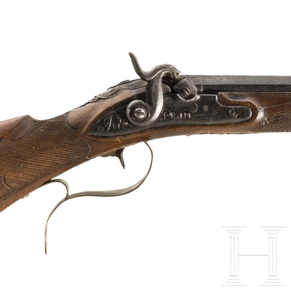 A percussion rifle, Prim, circa 1780