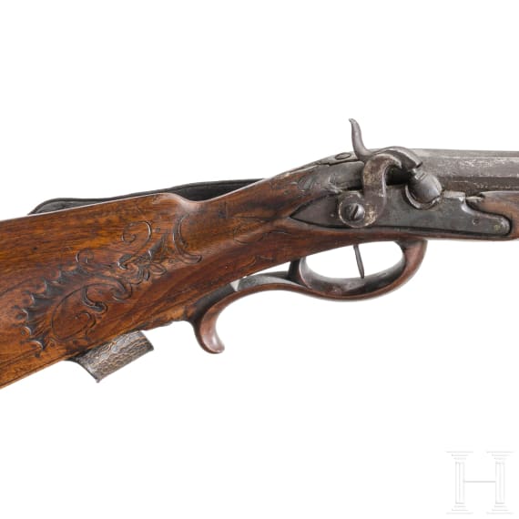 Zwei Perkussionsb&uuml;chsen, deutsch, um 1780, sowie eine Sammleranfertigung unter Verwendung alter Teile