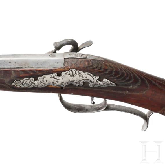 Zwei Perkussionsb&uuml;chsen, deutsch, um 1780, sowie eine Sammleranfertigung unter Verwendung alter Teile