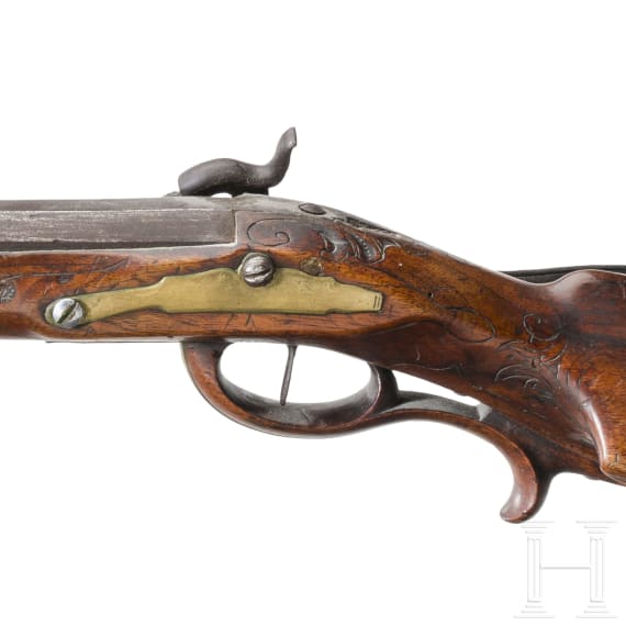 Zwei Perkussionsb&uuml;chsen, deutsch, um 1780, sowie eine Sammleranfertigung unter Verwendung alter Teile
