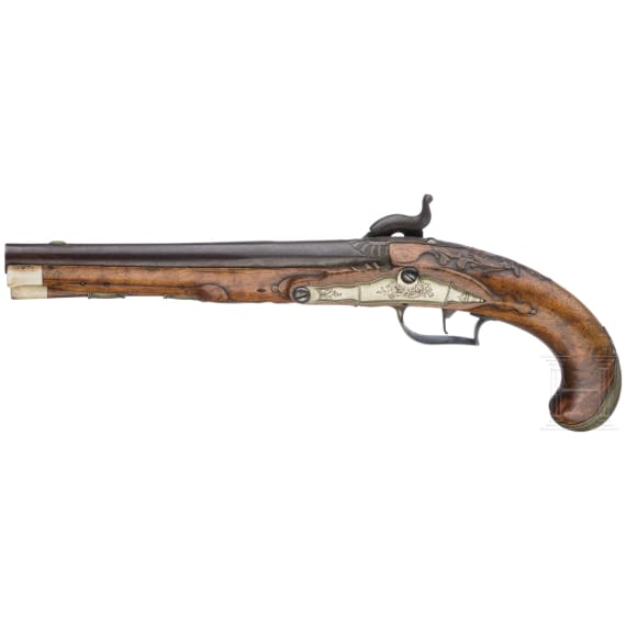 Perkussionspistole, s&uuml;ddeutsch, um 1760