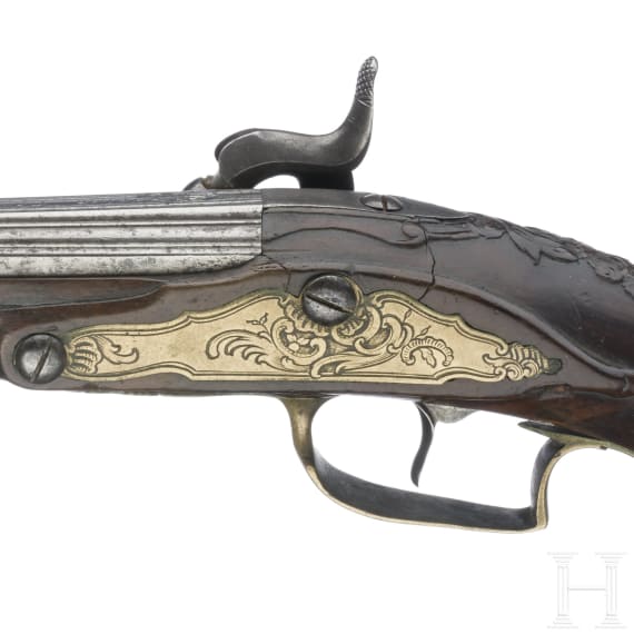 A German percussion pistol by Weigand in Frankfurt/Main, circa 1780