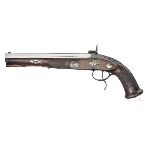 A percussion pistol, Adam Kuchenreuter, Regensburg, circa 1800