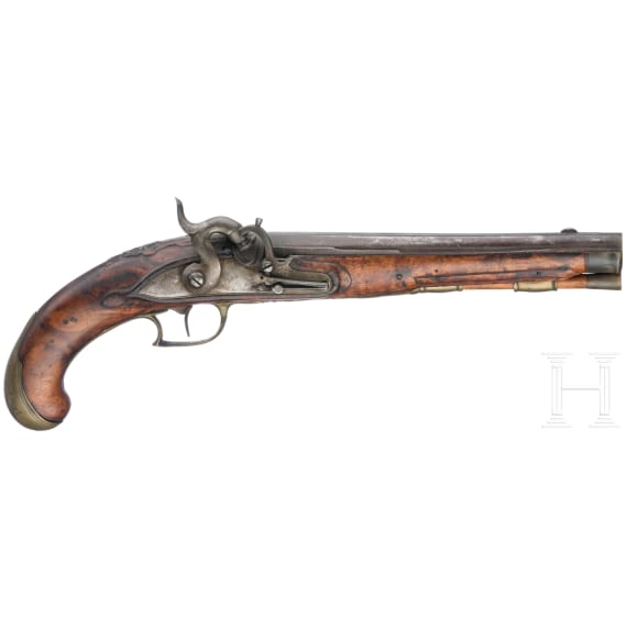 A German percussion pistol, circa 1800