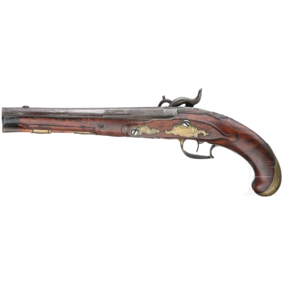 A German percussion pistol, circa 1800