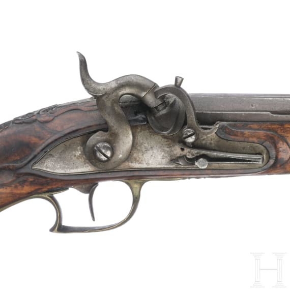 A German percussion pistol, circa 1800