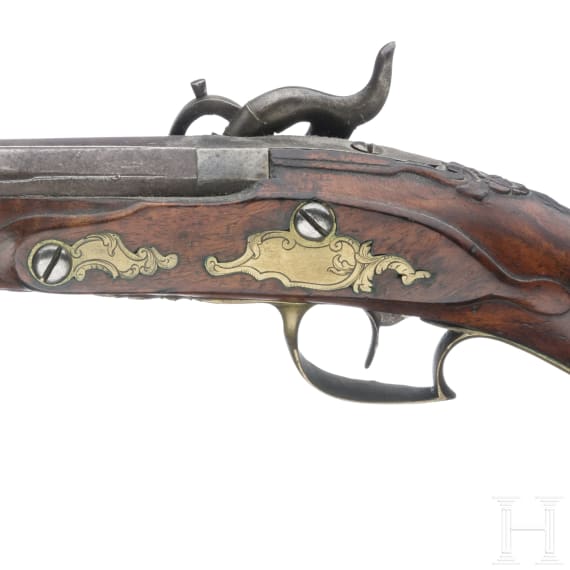 A German percussion pistol, circa 1800
