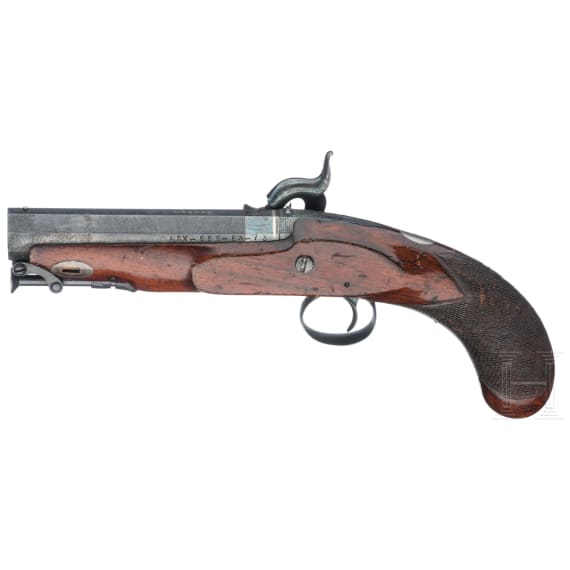 A pair of English percussion pistols by Henry Nock, London, circa 1800