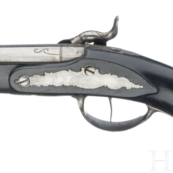 A cased pair of German percussion pistols by Johann Christoph Kuchenreuter in Steinweg near Regensburg, circa 1810