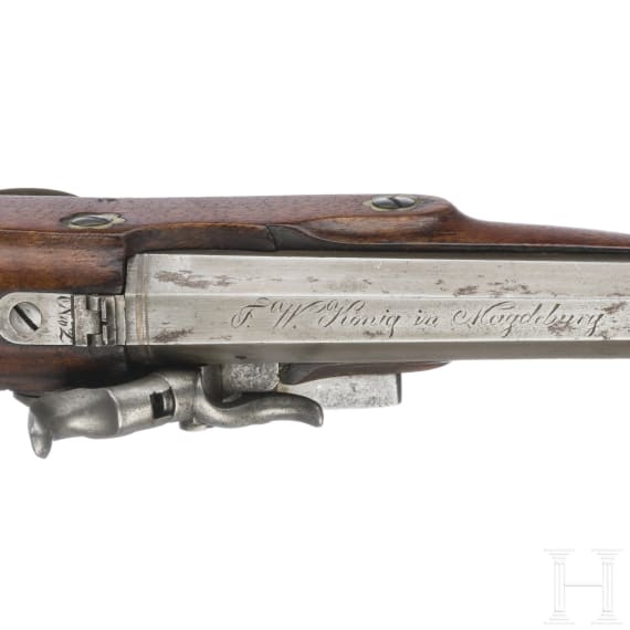 A percussion pistol by F. W. K&ouml;nig in Magdeburg, circa 1810