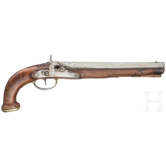A South German percussion pistol, circa 1810