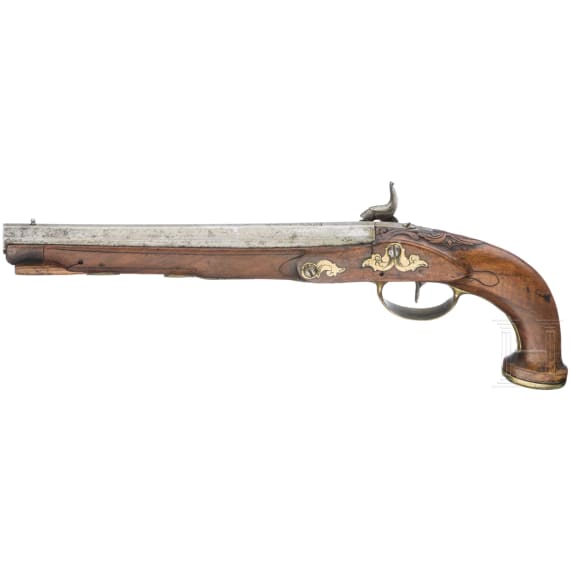 A South German percussion pistol, circa 1810