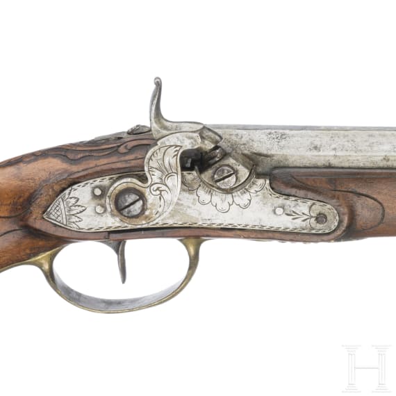 A South German percussion pistol, circa 1810