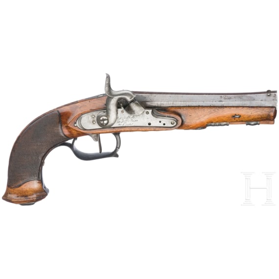 A percussion pistol, Liege, circa 1810