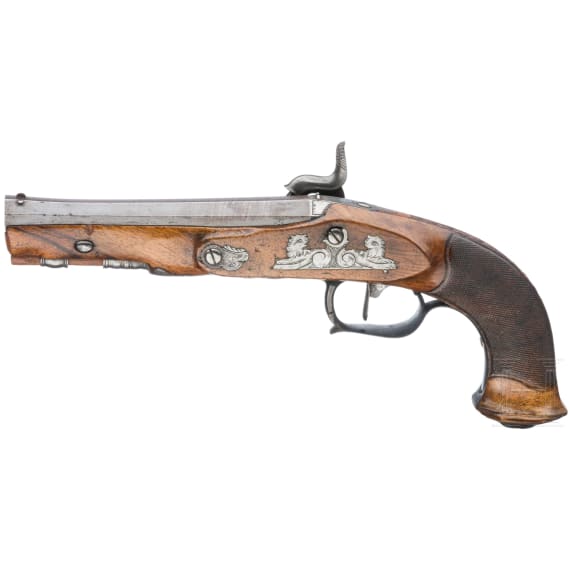 A percussion pistol, Liege, circa 1810