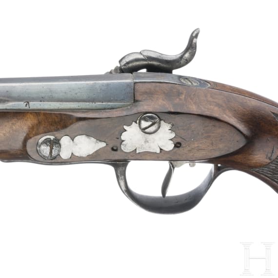 A German percussion pistol, circa 1810
