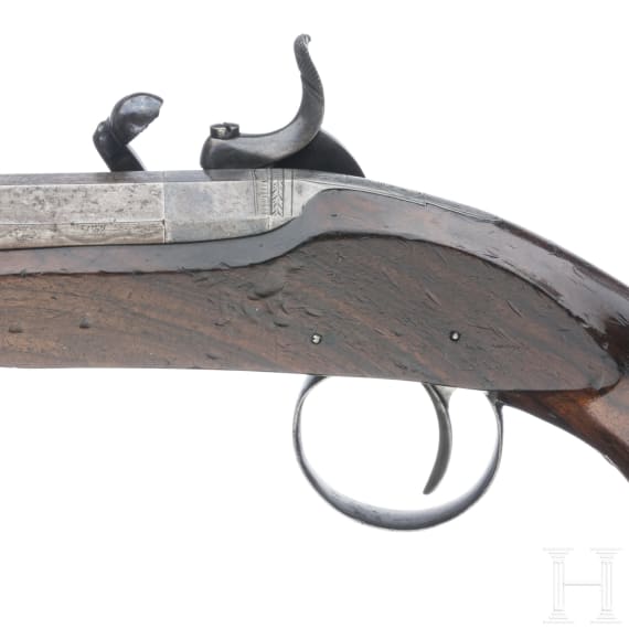An English percussion pistol with chemical primer by Westley Richards, circa 1810