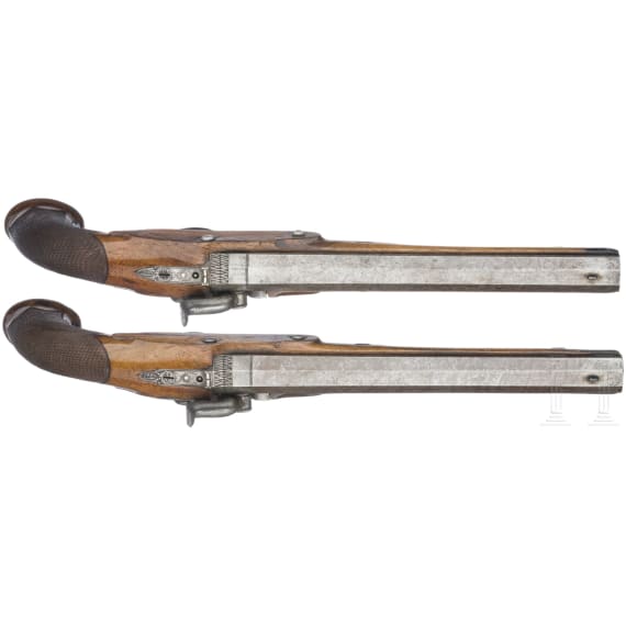 A pair of percussion pistols by Crause in Herzberg, Germany, ca. 1810