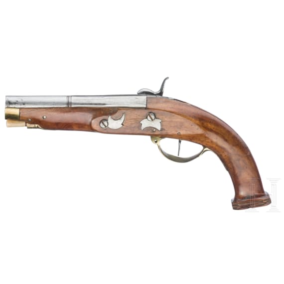A percussion pistol, France, ca. 1810