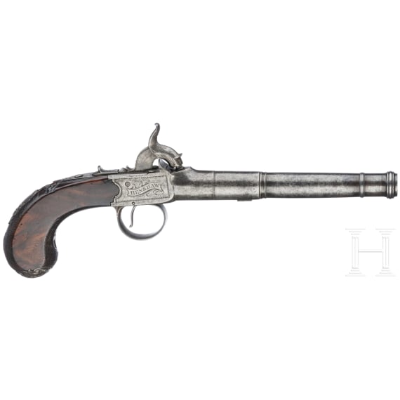 An English Queen Anne percussion pistol by Henshaw in London, ca. 1820