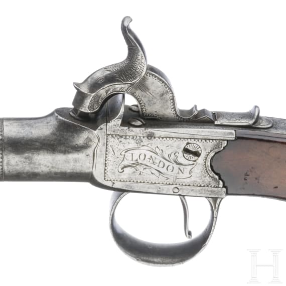 An English Queen Anne percussion pistol by Henshaw in London, ca. 1820