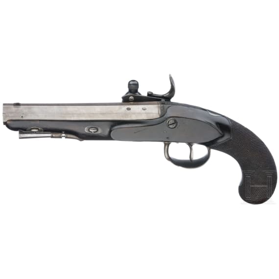An English pistol with Forsyth ignition system by Forsyth & Co in London, circa 1820