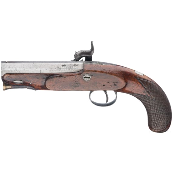 An pocket percussion pistol by W. Parker, London, ca. 1830
