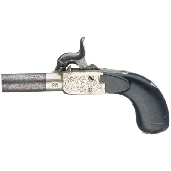 A percussion pocket pistol, Li&egrave;ge, circa 1830