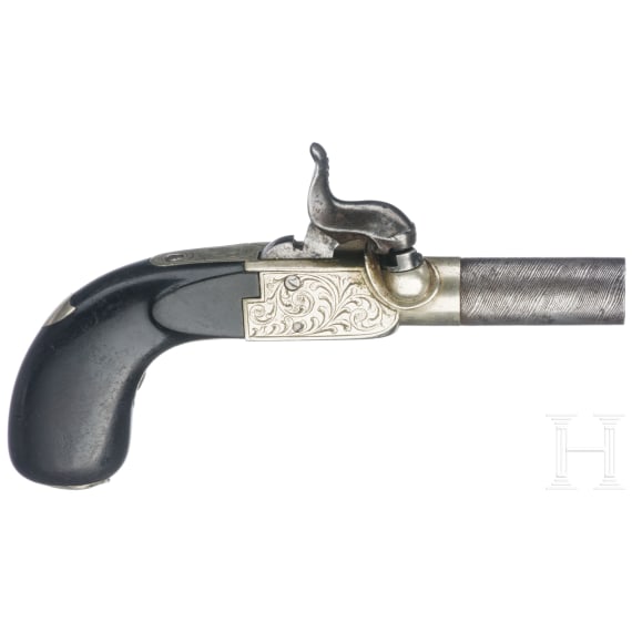A percussion pocket pistol, Li&egrave;ge, circa 1830