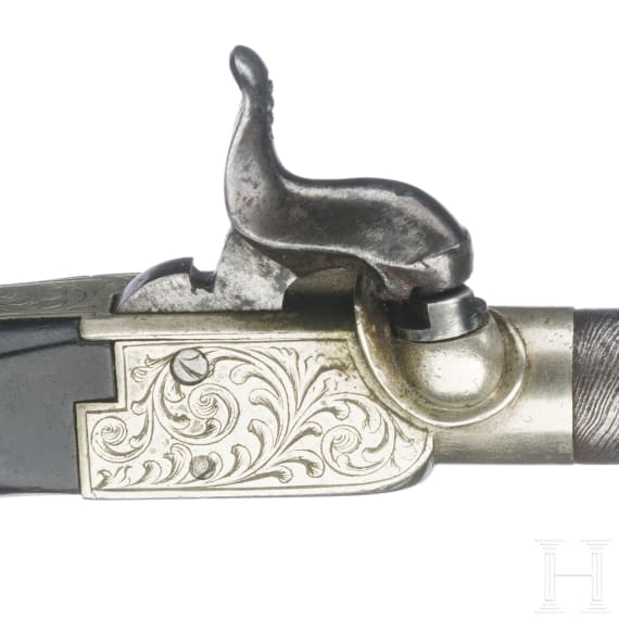 A percussion pocket pistol, Li&egrave;ge, circa 1830