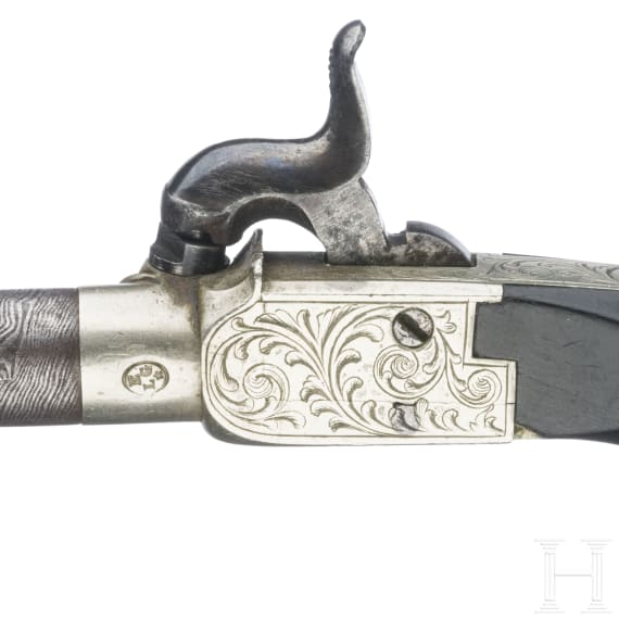 A percussion pocket pistol, Li&egrave;ge, circa 1830
