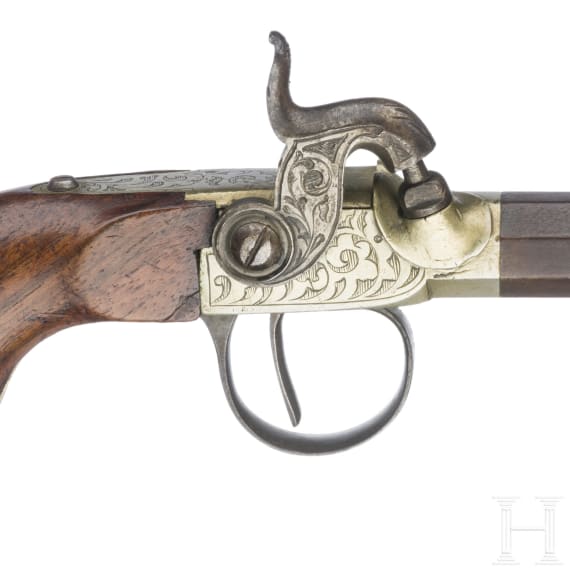 A Belgian percussion pistol, circa 1830
