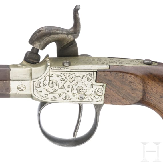 A Belgian percussion pistol, circa 1830