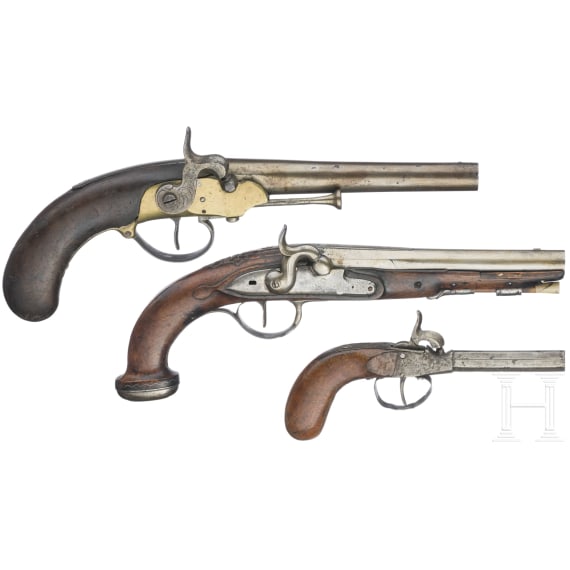 Three percussion pistols