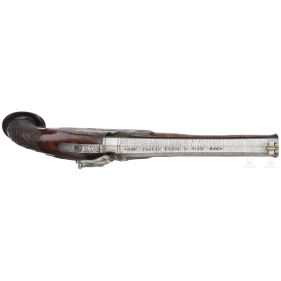 A German percussion pistol by Lorenz B&ouml;ssel in Suhl, circa 1830/40