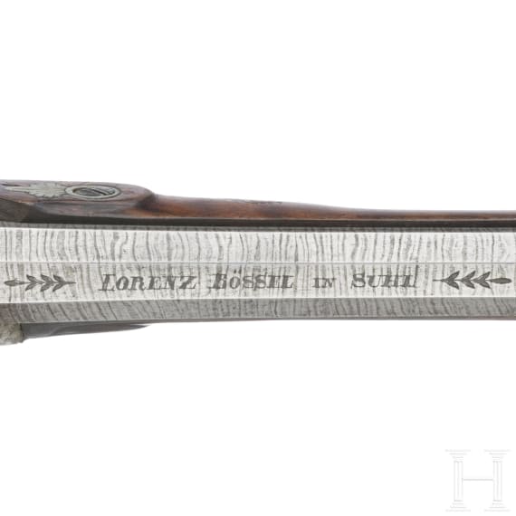 A German percussion pistol by Lorenz B&ouml;ssel in Suhl, circa 1830/40