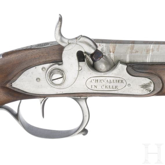 A German percussion pistol by Chevallier in Celle, circa 1840