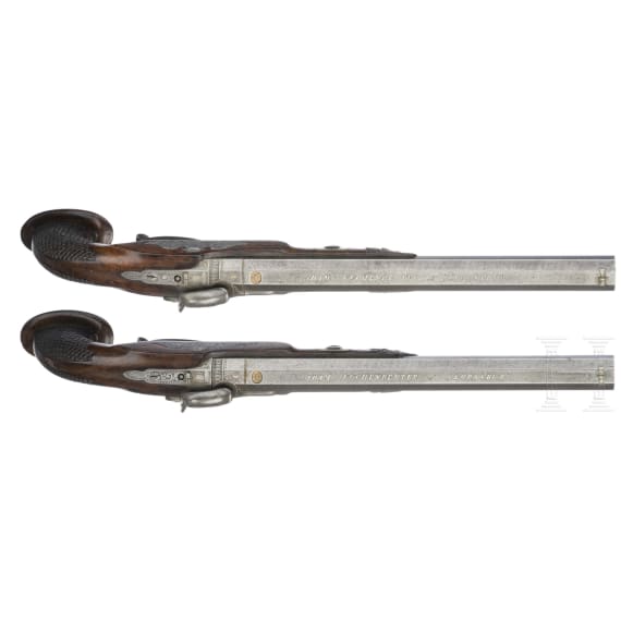A pair of percussion pistols, Johann Adam Kuchenreuter, Regensburg, circa 1840