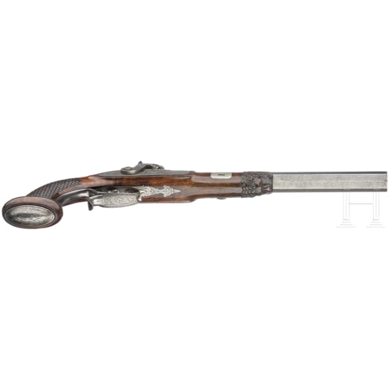A pair of percussion pistols, Johann Adam Kuchenreuter, Regensburg, circa 1840