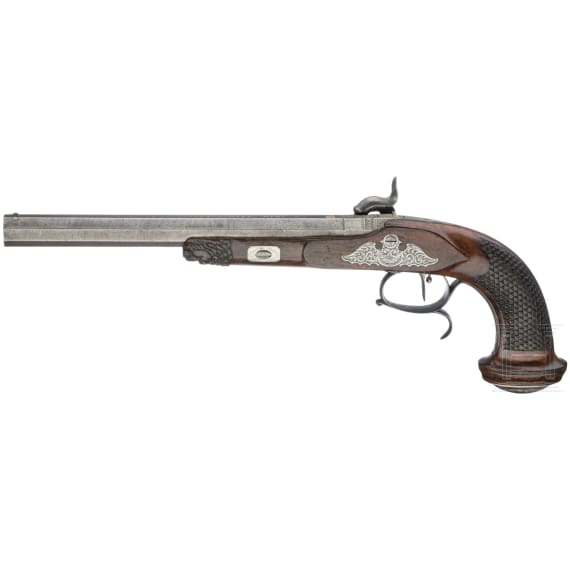 A pair of percussion pistols, Johann Adam Kuchenreuter, Regensburg, circa 1840
