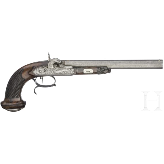 A pair of percussion pistols, Johann Adam Kuchenreuter, Regensburg, circa 1840