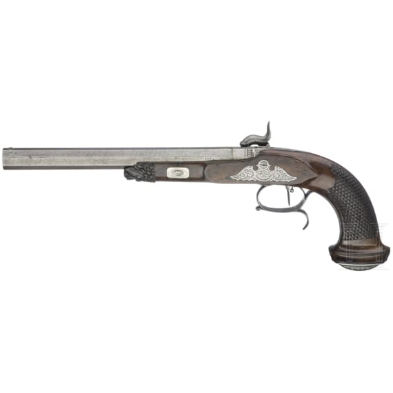 A pair of percussion pistols, Johann Adam Kuchenreuter, Regensburg, circa 1840